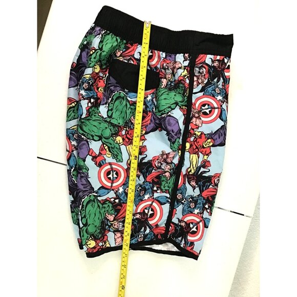 MARVEL -MEN'S GRAPHIC DRAWSTRING ELASTIC WAIST SWIM BOARD SHORTS SIZE X-LARGE - Picture 5 of 6